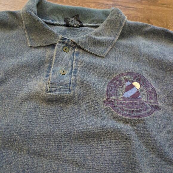 VTG Wek The World Men's Large Polo Long Sleeve Rugby Boat Garment Dye Skater Y2K - Picture 2 of 6